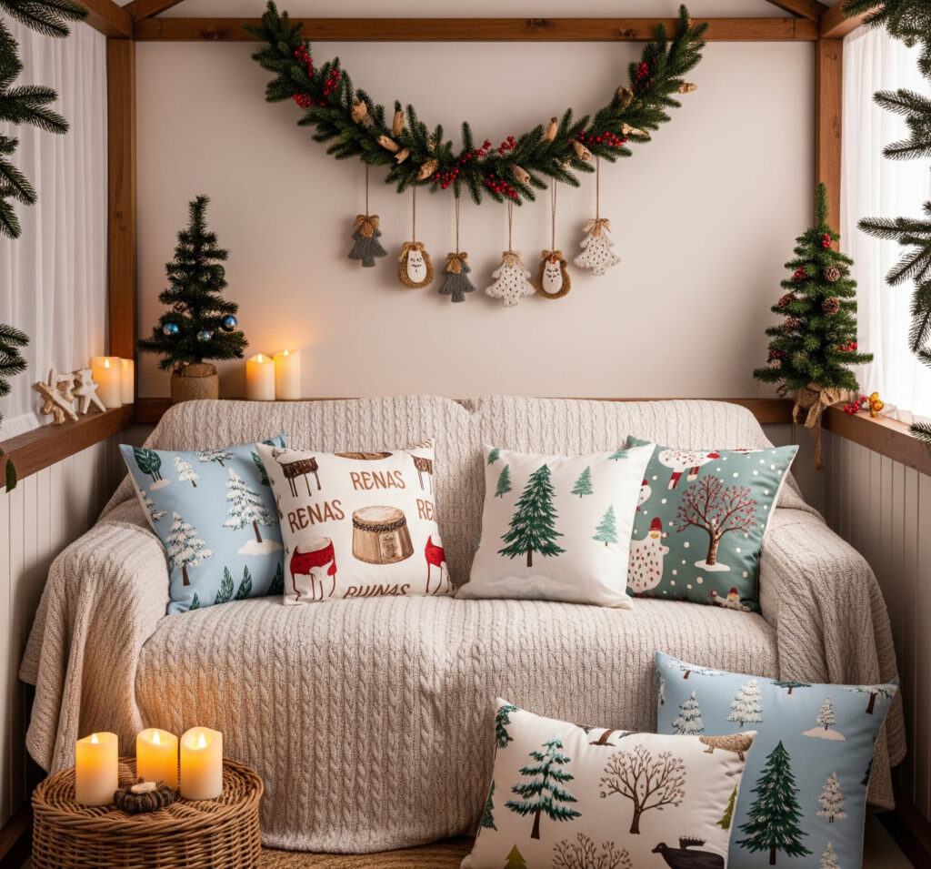 belas almofadas para a decoração de natal 2025