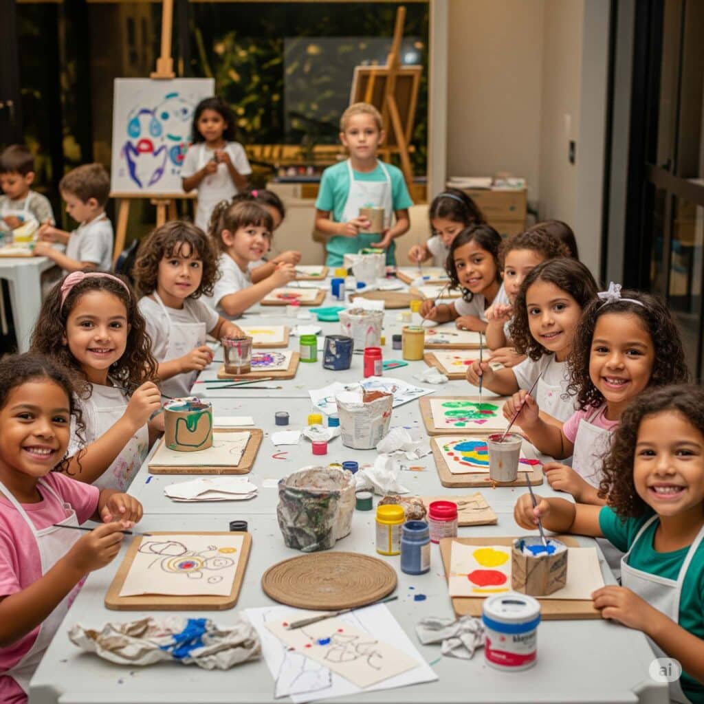 pintura e muita arte no dia das crianças 2025