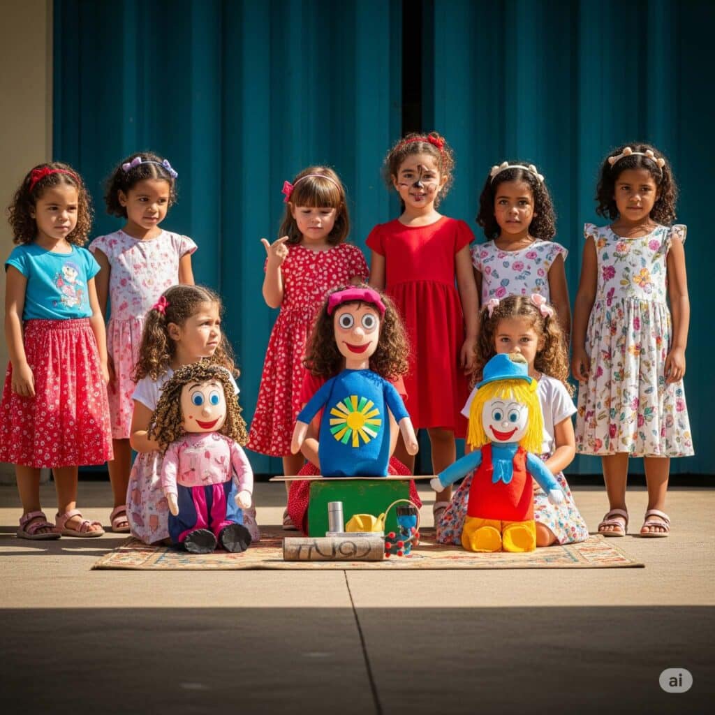 um belo teatro e mimica no dia das crianças 2025