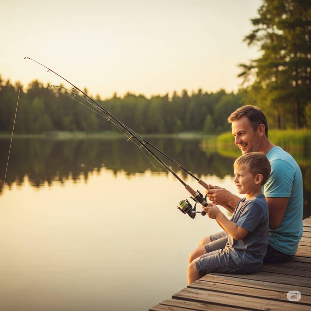 dia maravilhoso de pesca no dia dos pais